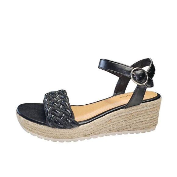 Time and Tru Women's Braided Mid-Heel Wedge Sandals Size 9.5 - Picture 6 of 12